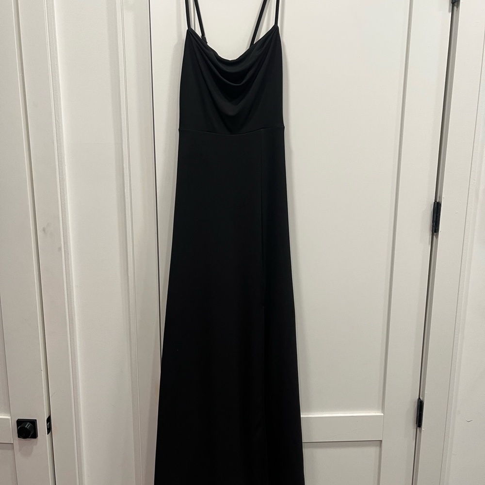 Birdy Grey Black Cowl-Neck Maxi Dress